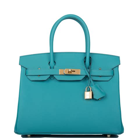 Hèrmes Bleu Paon Birkin 30cm of Epsom Leather with Gold 